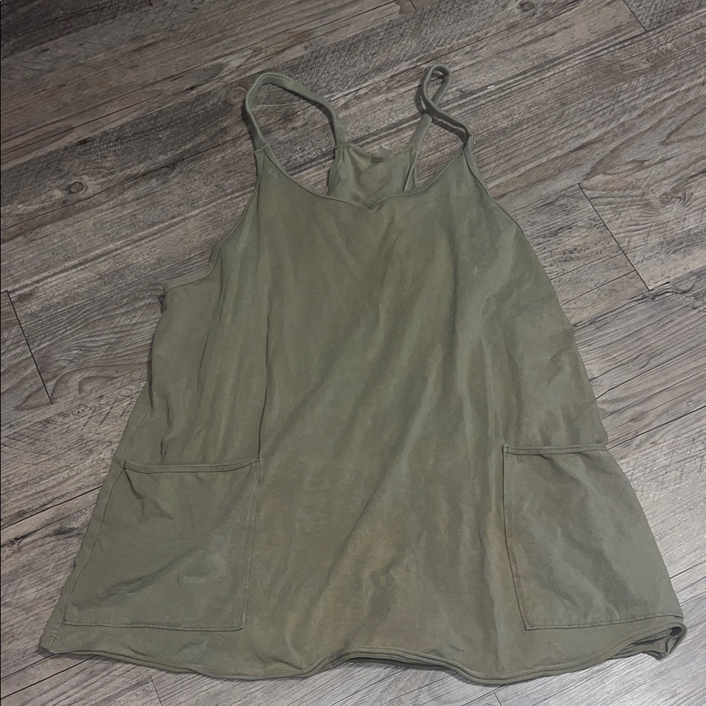 Free People Olive Green Romper with Pockets
